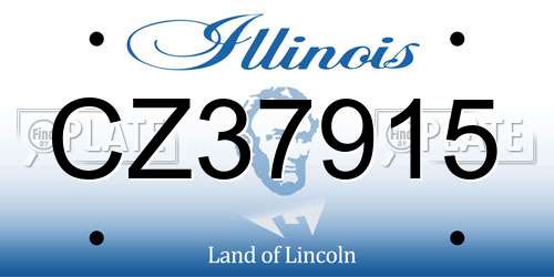 CZ37915 Illinois License Plate