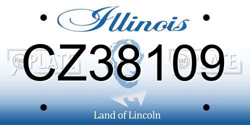 CZ38109 Illinois License Plate