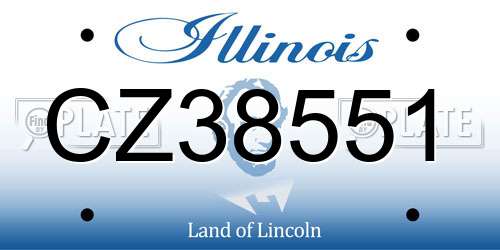 CZ38551 Illinois License Plate
