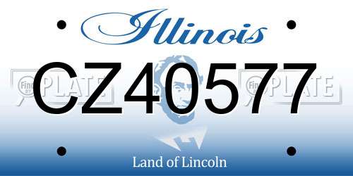 CZ40577 Illinois License Plate