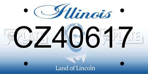 CZ40617 Illinois License Plate
