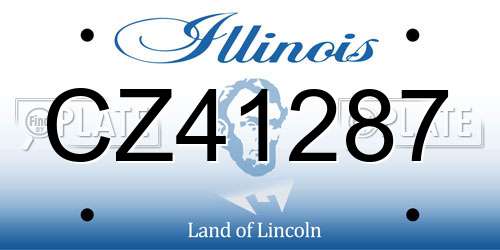 CZ41287 Illinois License Plate