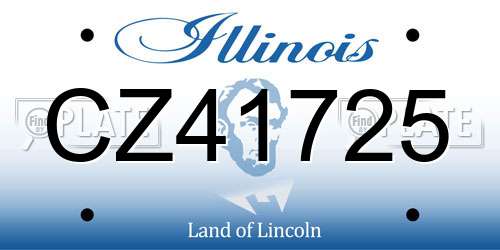 CZ41725 Illinois License Plate