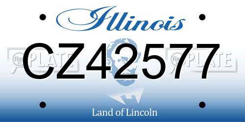 CZ42577 Illinois License Plate