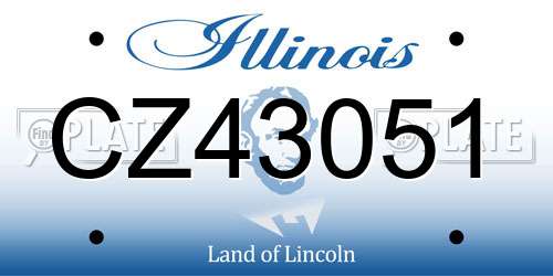 CZ43051 Illinois License Plate
