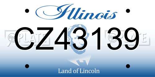 CZ43139 Illinois License Plate