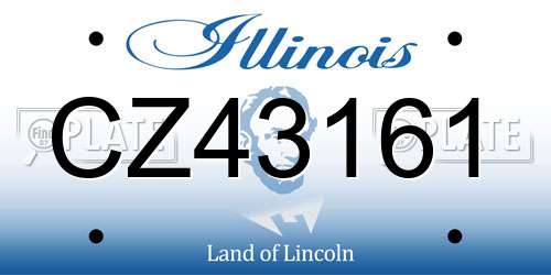 CZ43161 Illinois License Plate