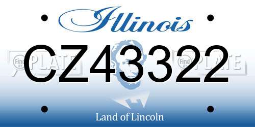 CZ43322 Illinois License Plate