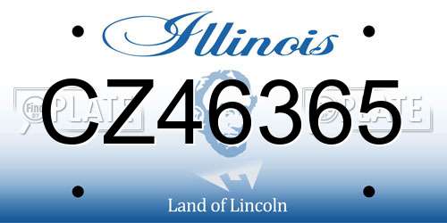 CZ46365 Illinois License Plate