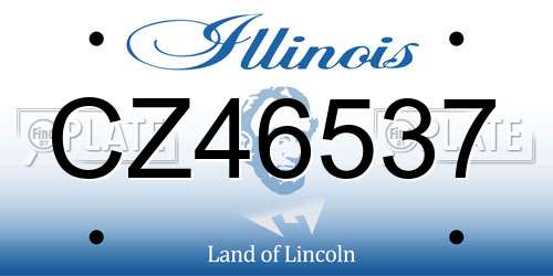 CZ46537 Illinois License Plate