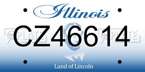 CZ46614 Illinois License Plate