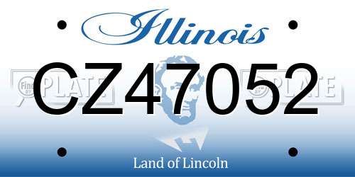 CZ47052 Illinois License Plate