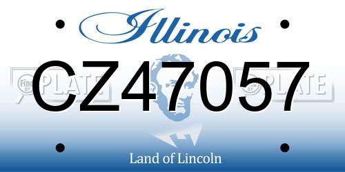CZ47057 Illinois License Plate