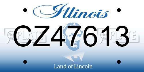 CZ47613 Illinois License Plate