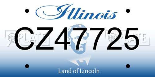 CZ47725 Illinois License Plate