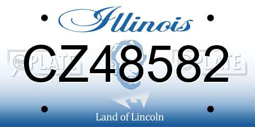 CZ48582 Illinois License Plate
