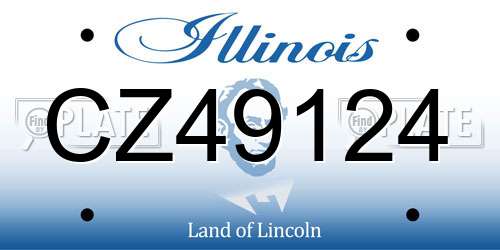 CZ49124 Illinois License Plate