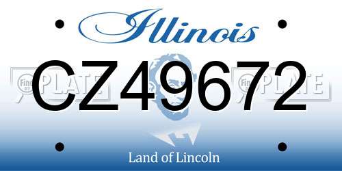 CZ49672 Illinois License Plate