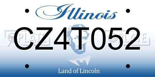 CZ4T052 Illinois License Plate
