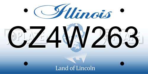 CZ4W263 Illinois License Plate