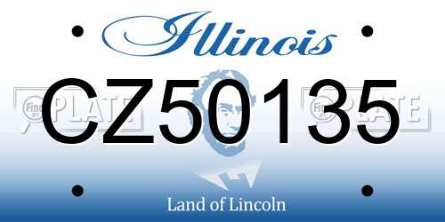 CZ50135 Illinois License Plate