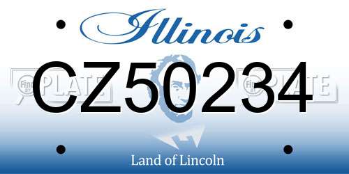 CZ50234 Illinois License Plate