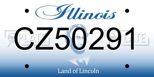CZ50291 Illinois License Plate