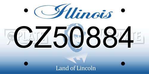 CZ50884 Illinois License Plate