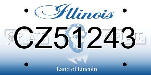 CZ51243 Illinois License Plate
