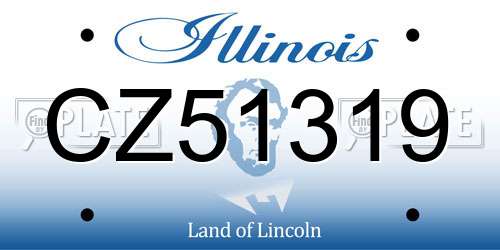 CZ51319 Illinois License Plate