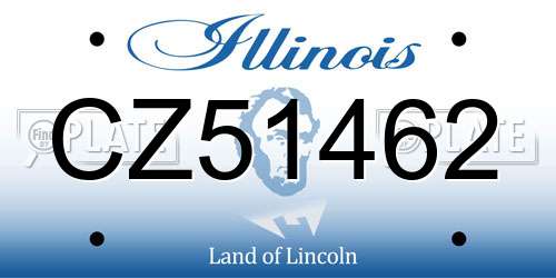 CZ51462 Illinois License Plate