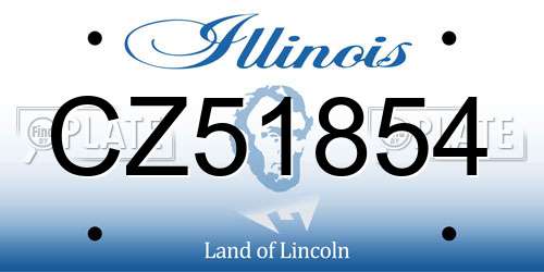 CZ51854 Illinois License Plate