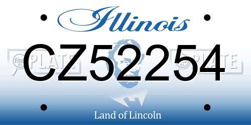 CZ52254 Illinois License Plate