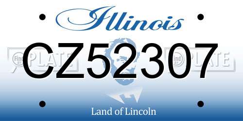 CZ52307 Illinois License Plate