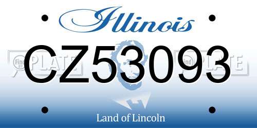 CZ53093 Illinois License Plate