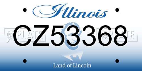 CZ53368 Illinois License Plate