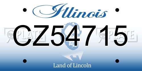 CZ54715 Illinois License Plate
