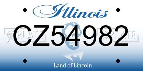 CZ54982 Illinois License Plate