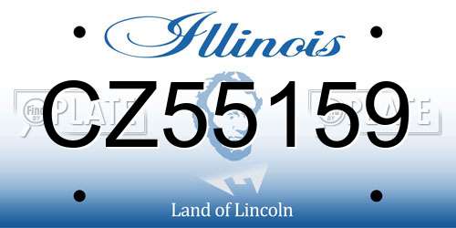 CZ55159 Illinois License Plate