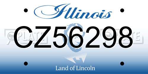 CZ56298 Illinois License Plate