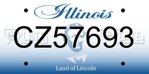 CZ57693 Illinois License Plate