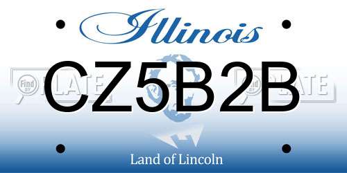 CZ5B2B Illinois License Plate