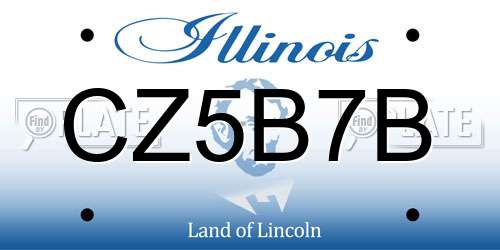 CZ5B7B Illinois License Plate