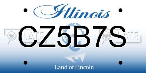 CZ5B7S Illinois License Plate