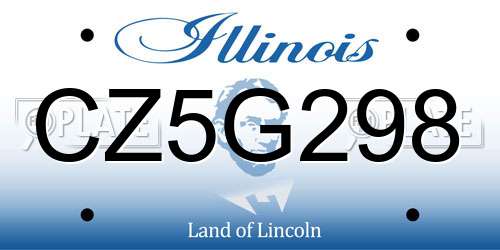 CZ5G298 Illinois License Plate