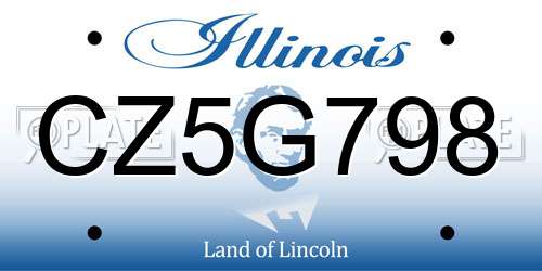 CZ5G798 Illinois License Plate