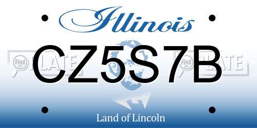 CZ5S7B Illinois License Plate
