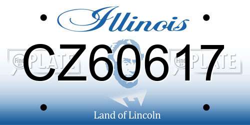 CZ60617 Illinois License Plate
