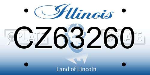 CZ63260 Illinois License Plate