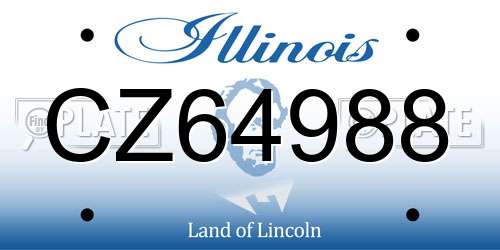 CZ64988 Illinois License Plate